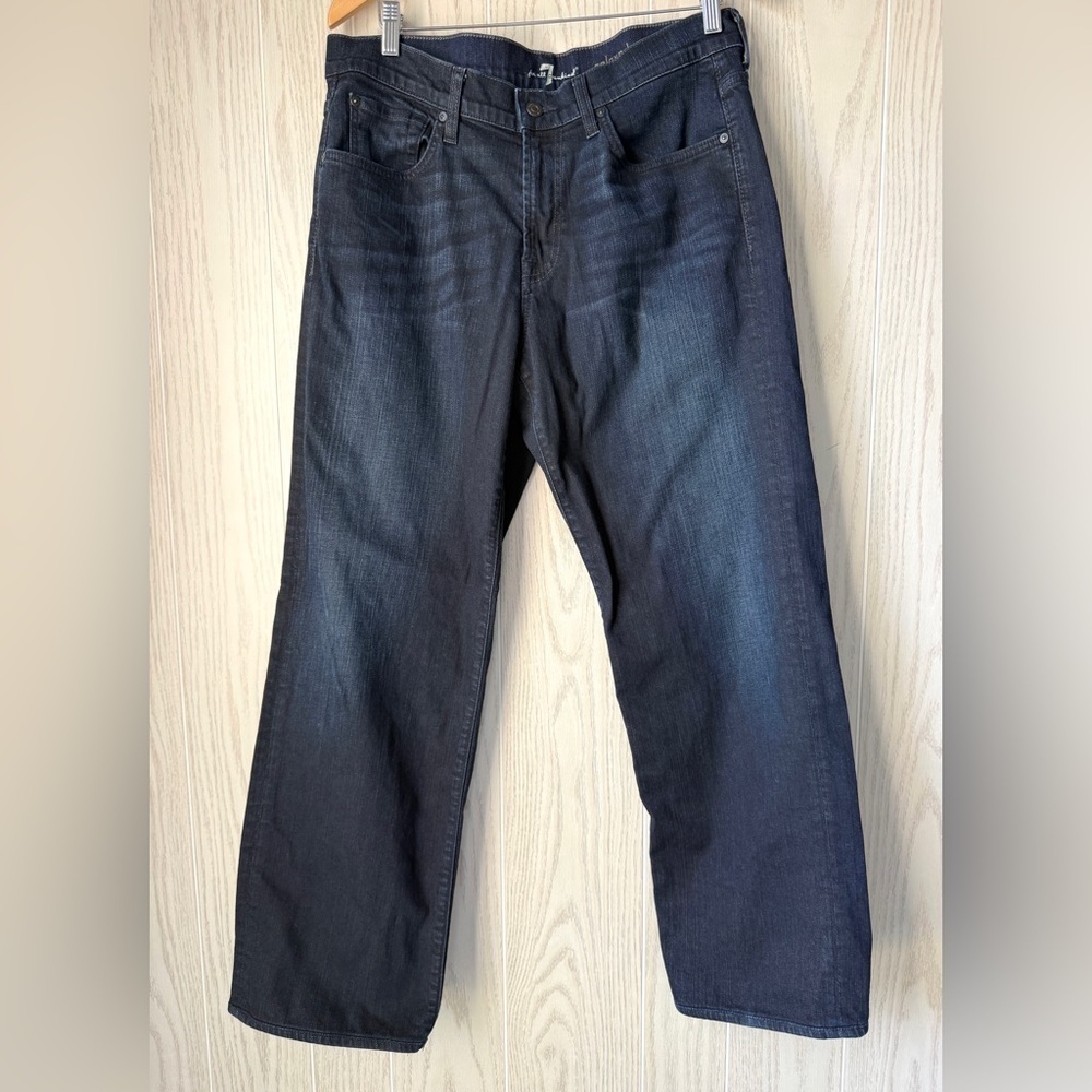 7 For All Mankind Dark Wash Relaxed Straight Jeans